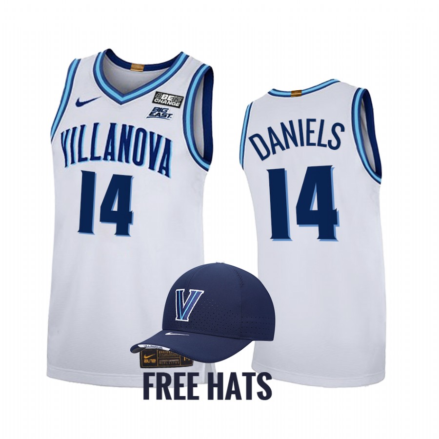 Caleb Daniels Villanova Wildcats White Jersey 2021-22 Home Elite