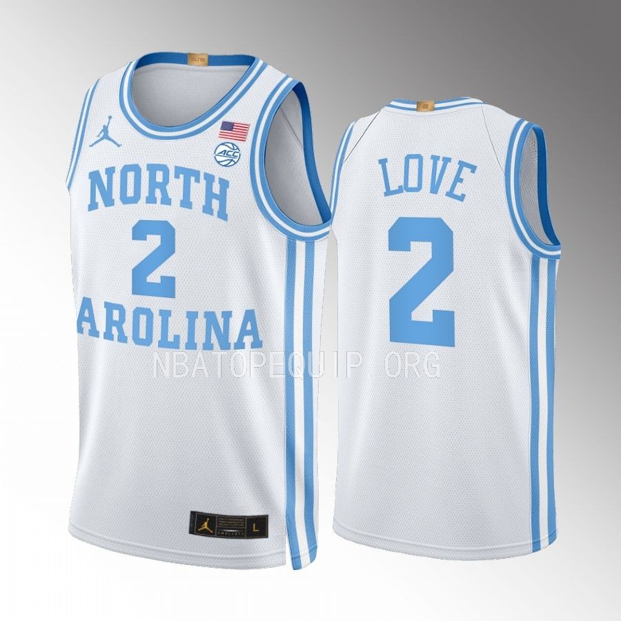 Caleb Love UNC Tar Heels White Jersey 2022-23 Throwback Elite