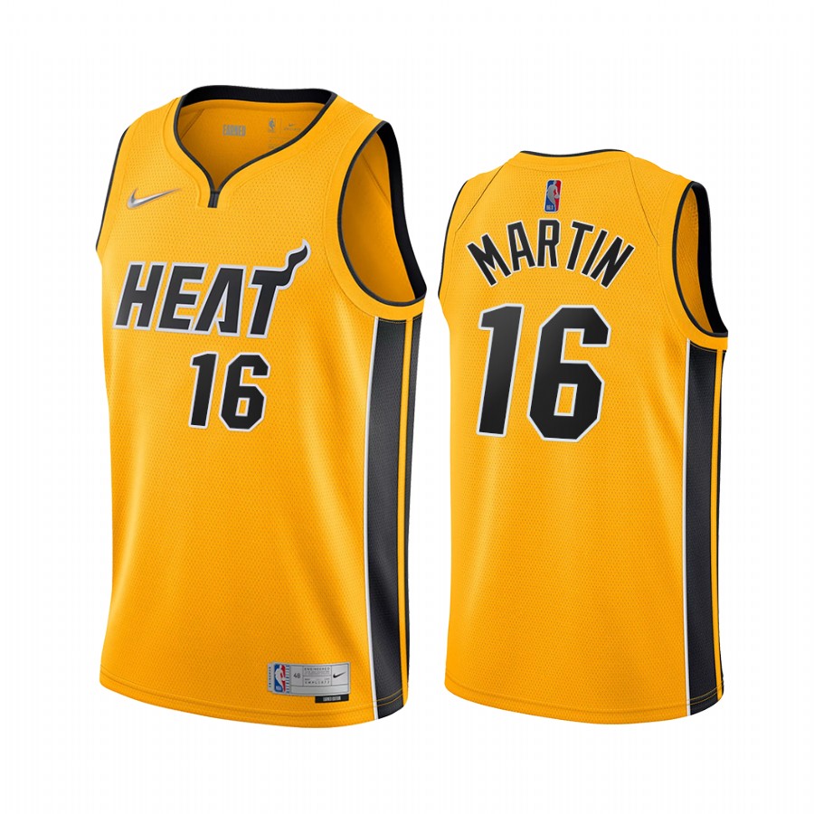 Caleb Martin Miami Heat 2021-22 Earned Edition Gold #16 Jersey