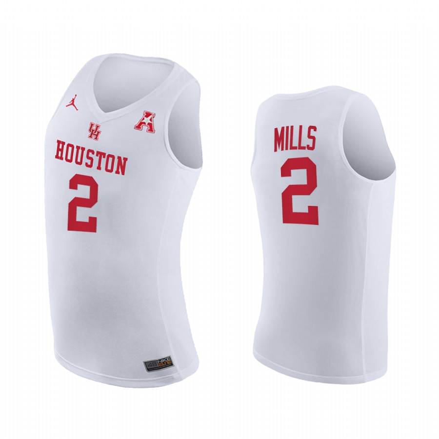 Caleb Mills Houston Cougars White Jersey Home 2021 March Madness