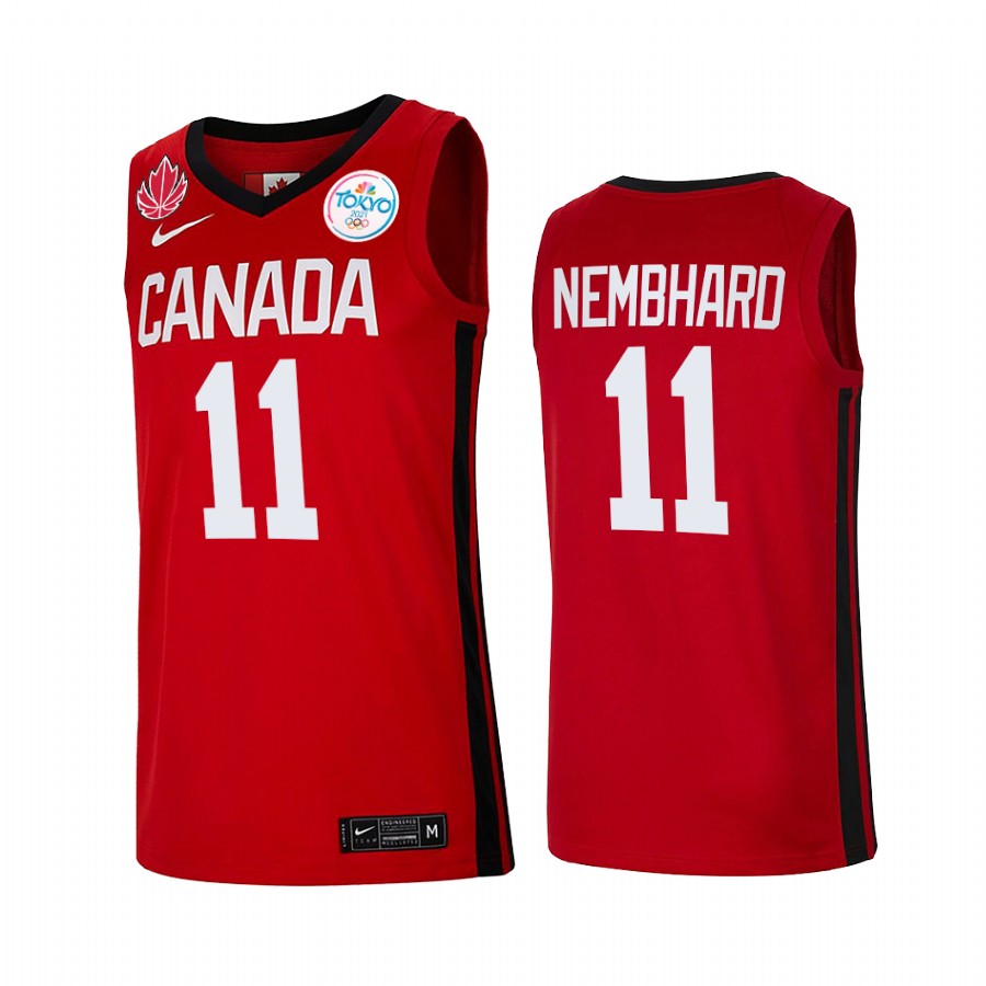 Canada  Andrew Nembhard Red 2021 Tokyo Olympics Jersey Senior