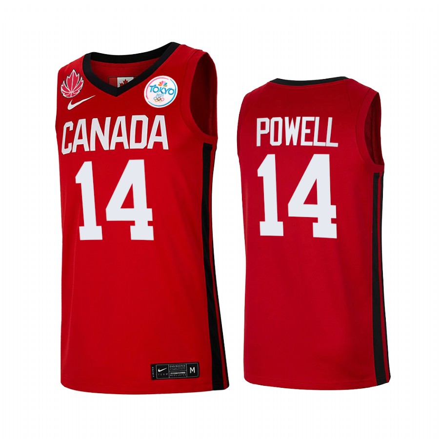 Canada  Dwight Powell Red 2021 Tokyo Olympics Jersey Senior