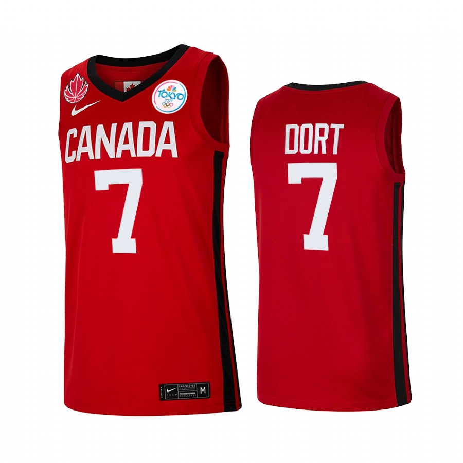 Canada  Luguentz Dort Red 2021 Tokyo Olympics Jersey Senior