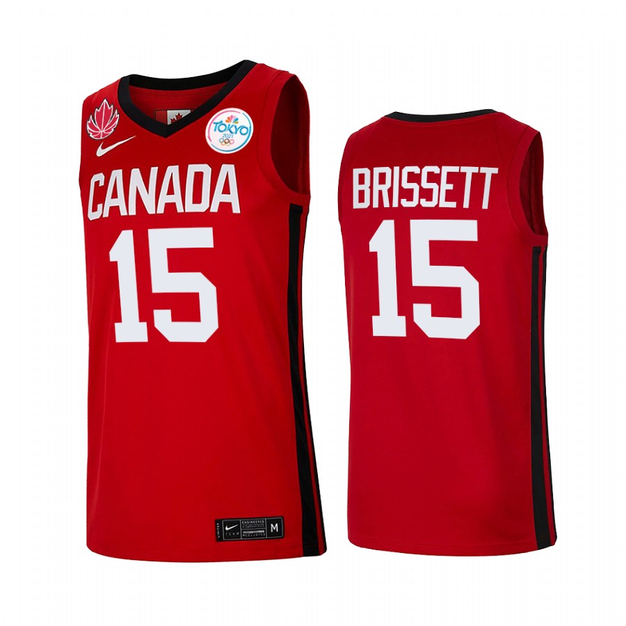 Canada  Oshae Brissett Red 2021 Tokyo Olympics Jersey Senior