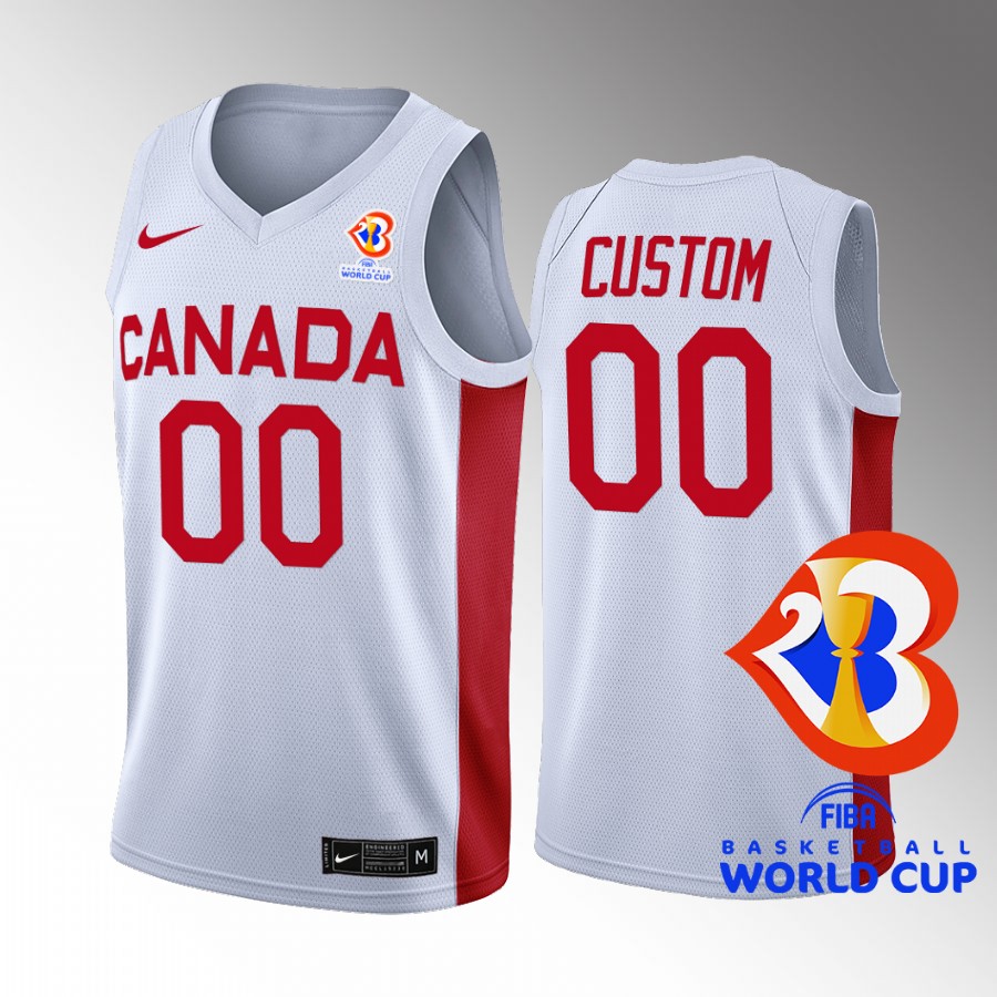 Canada Team #00 Custom 2023 FIBA  World Cup Home Men Jersey White
