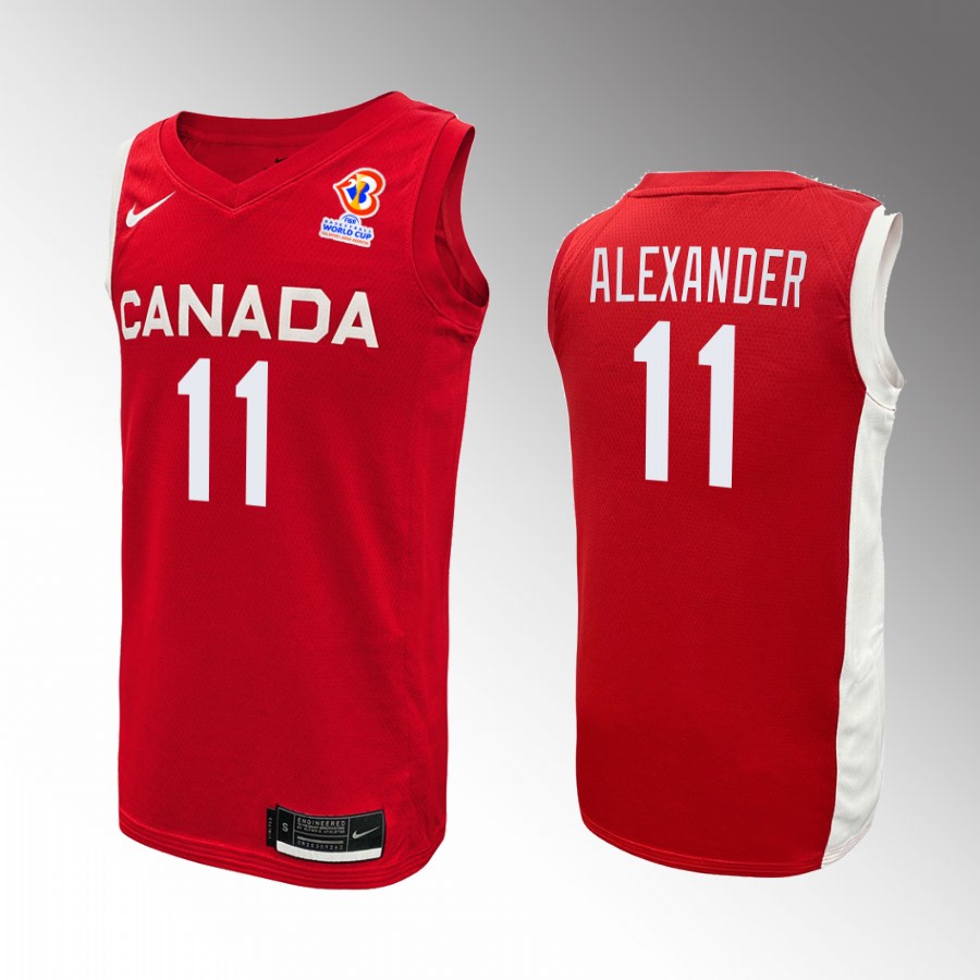 Canada Team Kyle Alexander #11 2023 FIBA  World Cup Red Jersey