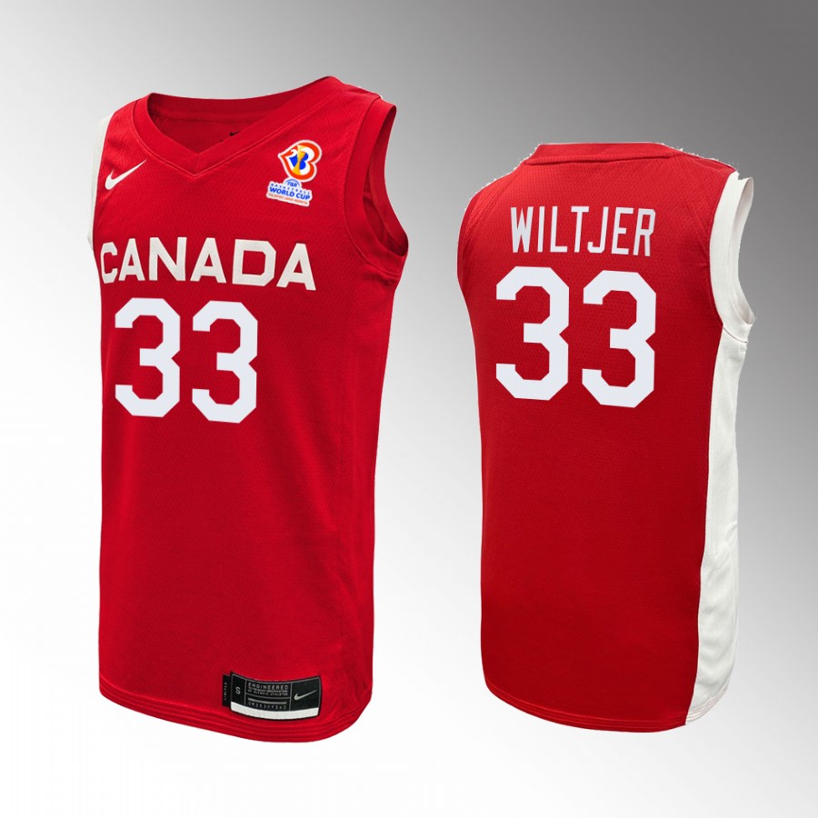 Canada Team Kyle Wiltjer #33 2023 FIBA  World Cup Red Jersey