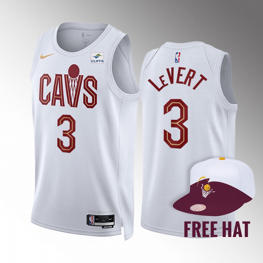 Caris LeVert 2022-23 Cleveland Cavaliers White #3 Association Edition Jersey Swingman