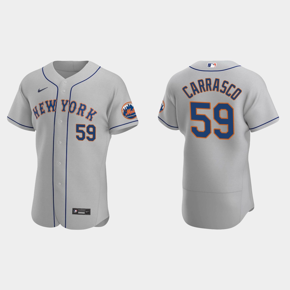Carlos Carrasco #59 New York Mets Road Jersey - Gray