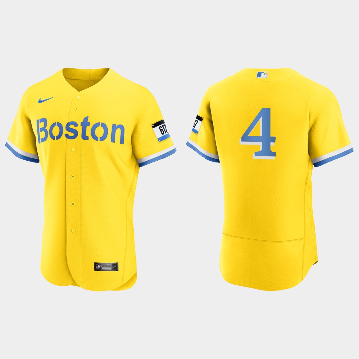 Carney Lansford Boston Red Sox 2021 City Connect Jersey - Gold Light Blue