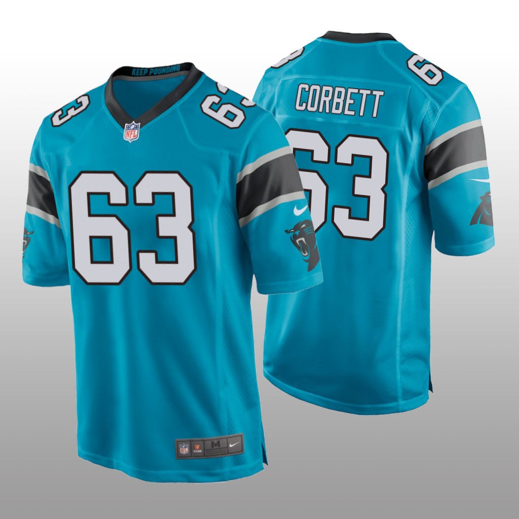 Carolina Panthers Austin Corbett Blue Jersey Game - Men's