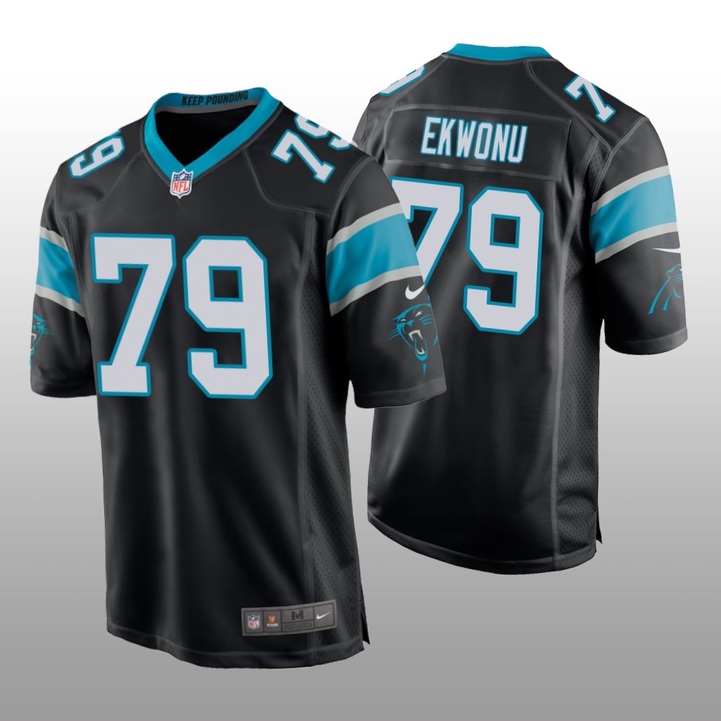 Carolina Panthers Black 2022 NFL Draft Ikem Ekwonu Game Jersey