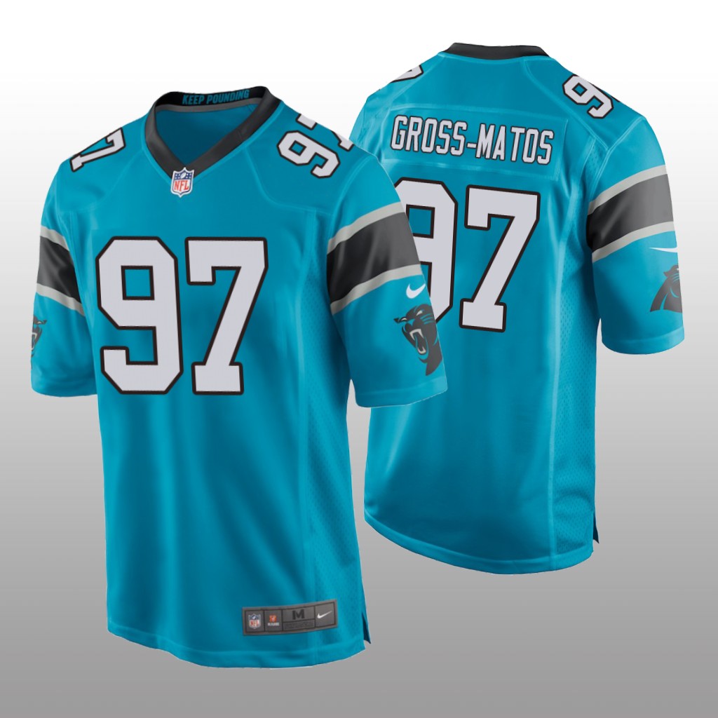 Carolina Panthers Blue 2020 NFL Draft Yetur Gross-Matos Game Jersey