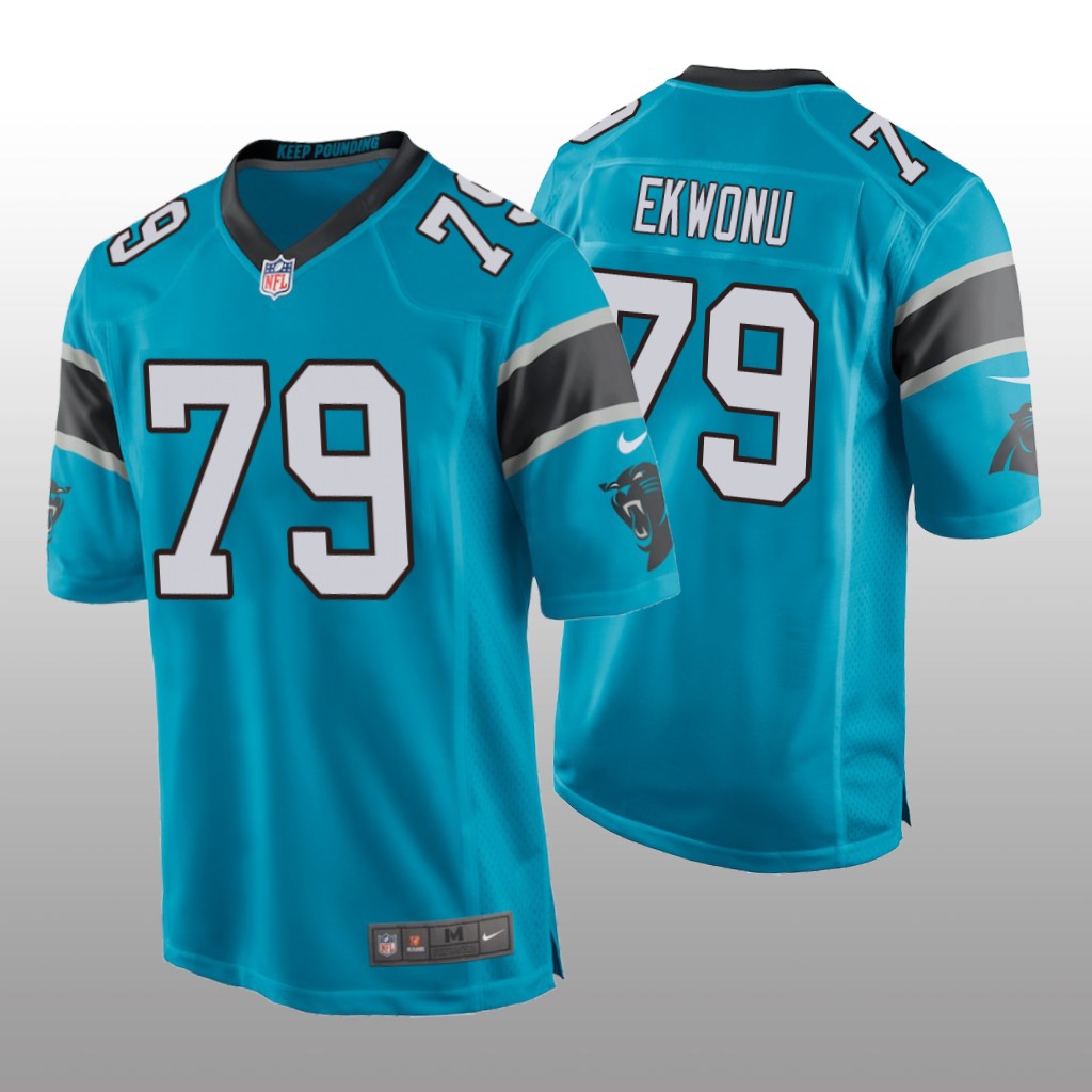Carolina Panthers Blue 2022 NFL Draft Ikem Ekwonu Game Jersey