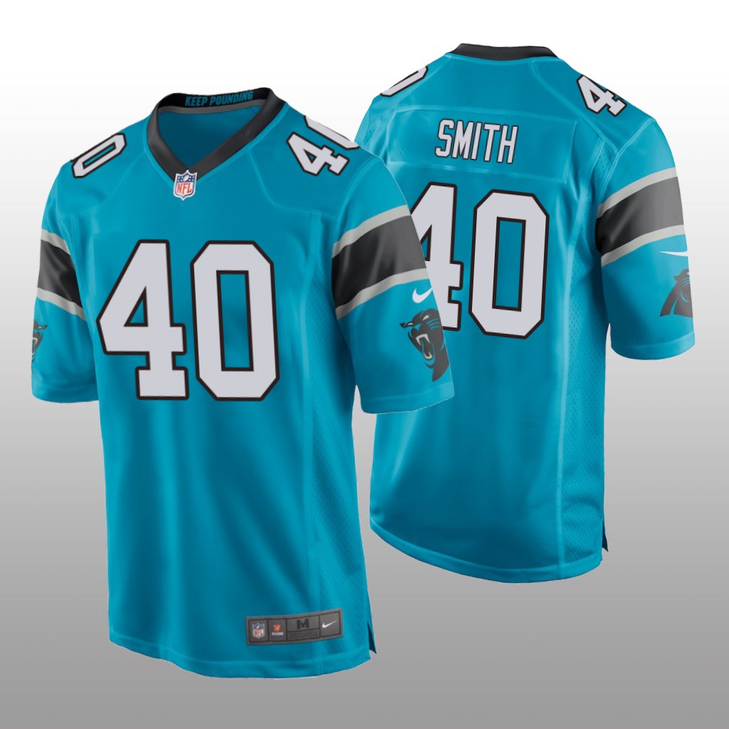 Carolina Panthers Brandon Smith Blue Jersey Game - Men's