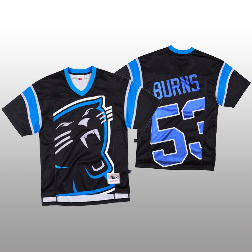Carolina Panthers Brian Burns Mitchell & Ness Black Jersey Big Face - Men's