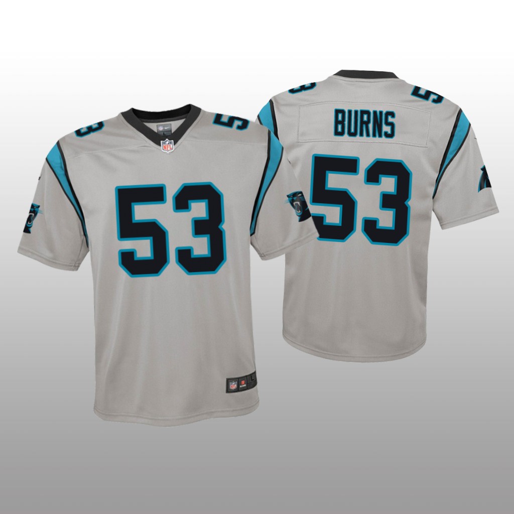 Carolina Panthers Brian Burns Silver Jersey Inverted Game - Youth