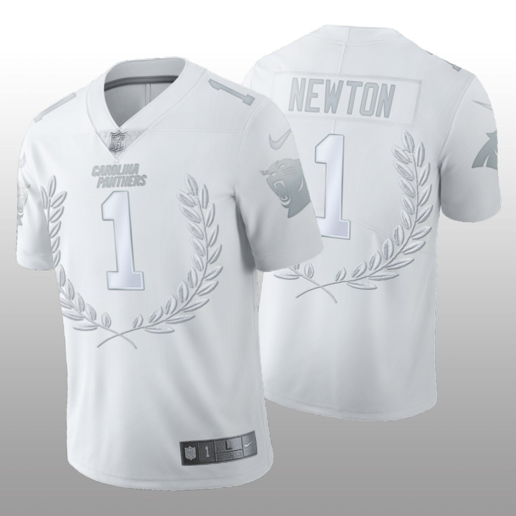 Carolina Panthers Cam Newton White Platinum Limited Jersey NFL MVP Men's