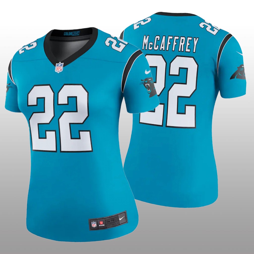 Carolina Panthers Christian McCaffrey Blue Jersey Color Rush Legend - Women's