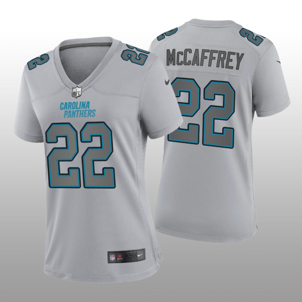 Carolina Panthers Christian McCaffrey Gray Jersey Atmosphere Fashion Game - Women's
