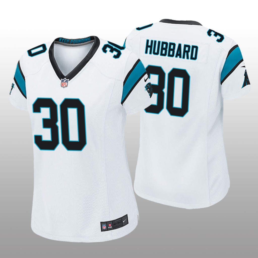 Carolina Panthers Chuba Hubbard White Jersey Game - Women's