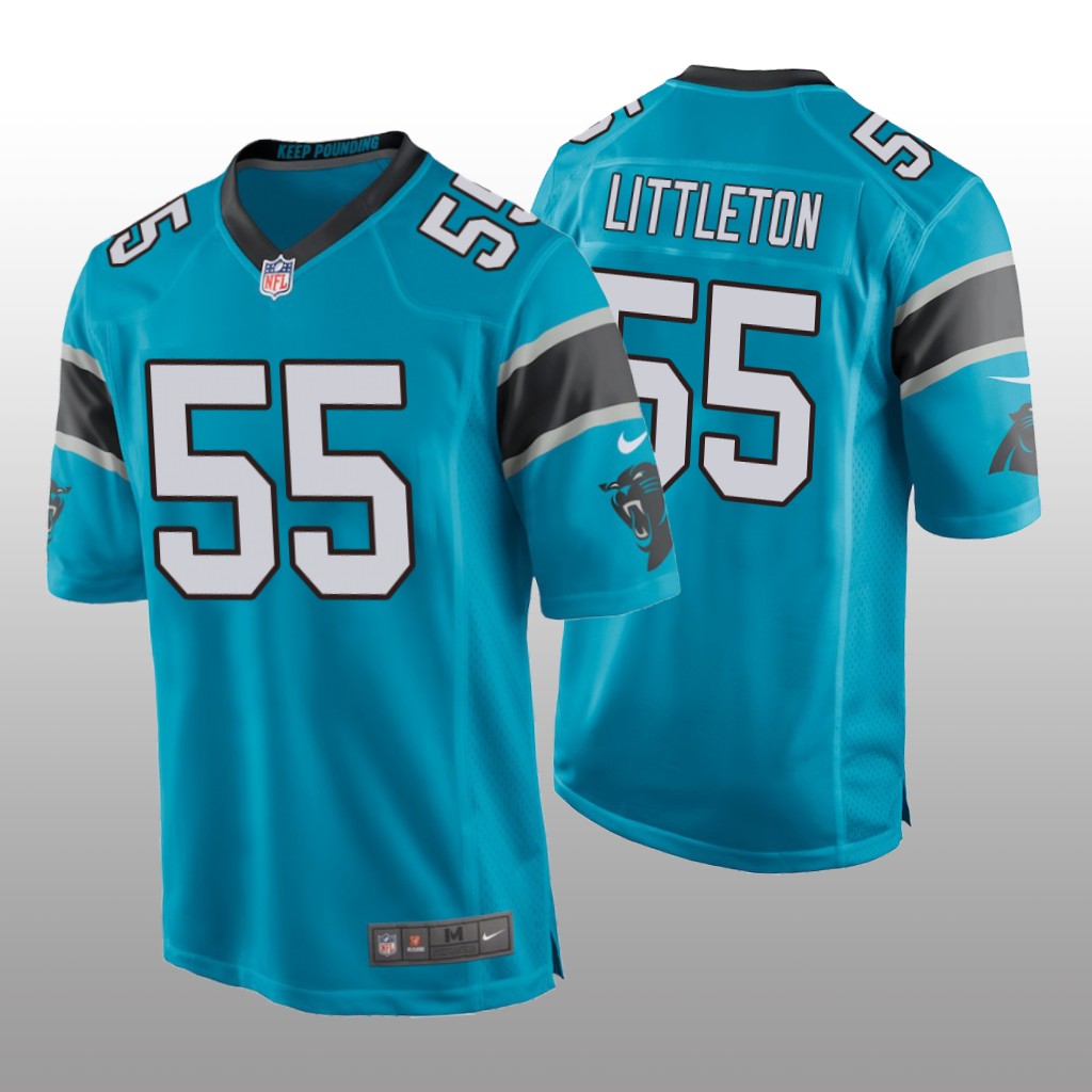 Carolina Panthers Cory Littleton Blue Jersey Game - Men's