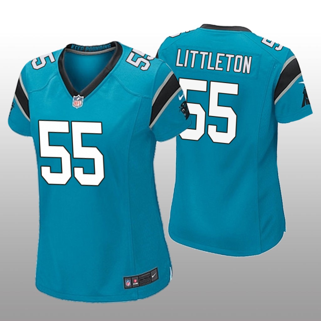 Carolina Panthers Cory Littleton Blue Jersey Game - Women's