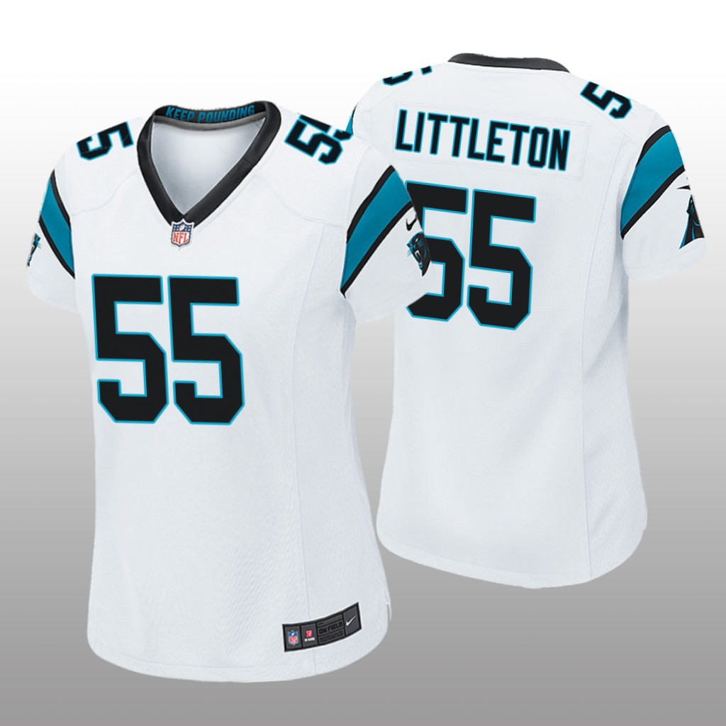 Carolina Panthers Cory Littleton White Jersey Game - Women's