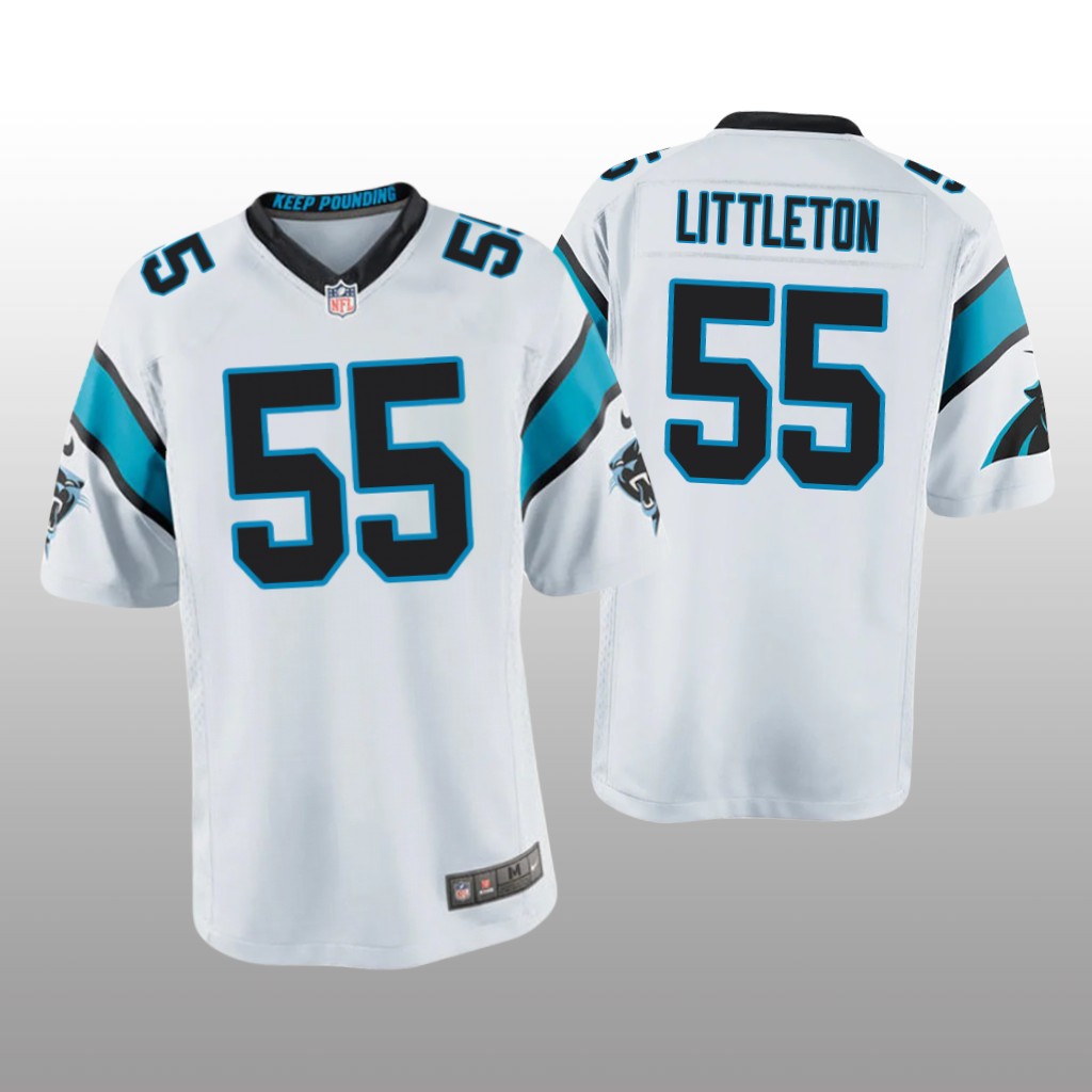 Carolina Panthers Cory Littleton White Jersey Game - Youth