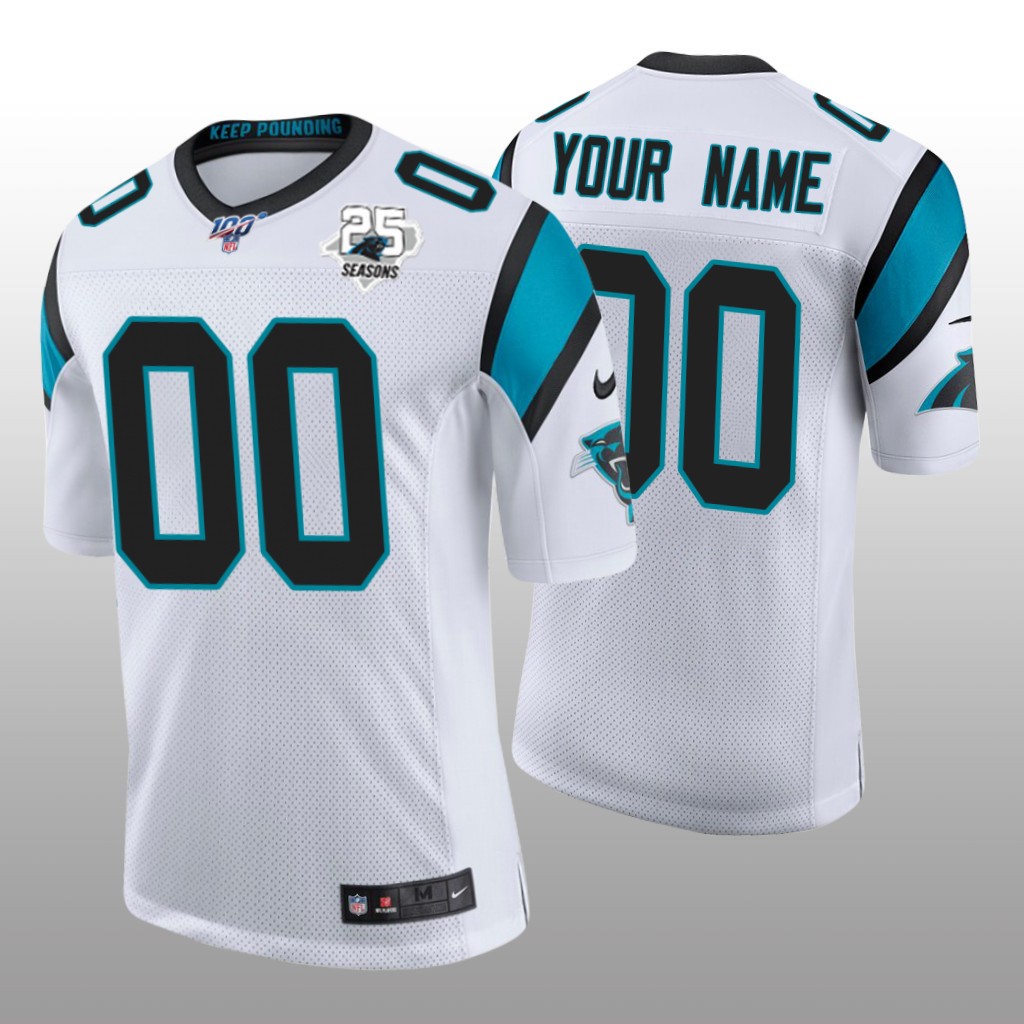 Carolina Panthers Custom White Vapor Limited Jersey 100th Season - Men's