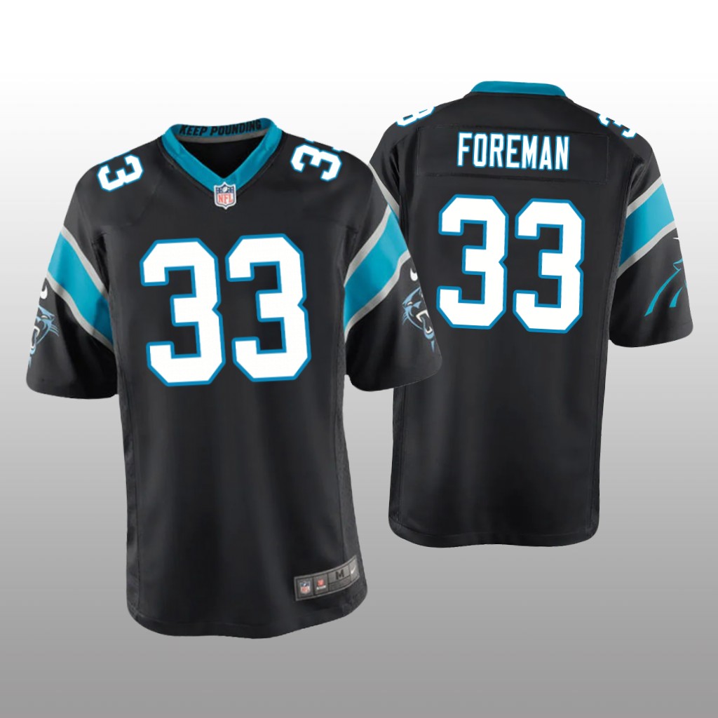 Carolina Panthers D'Onta Foreman Black Jersey Game - Youth