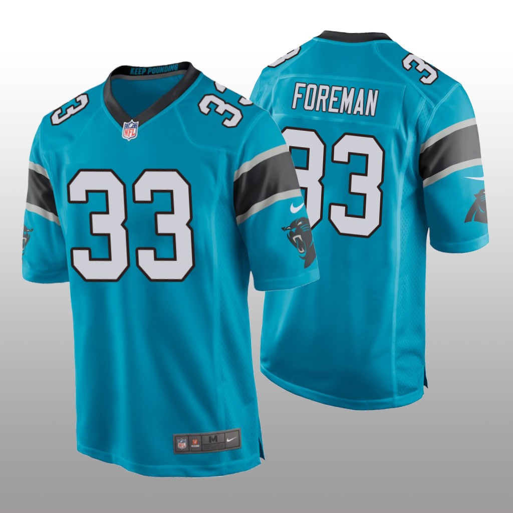 Carolina Panthers D'Onta Foreman Blue Jersey Game - Men's