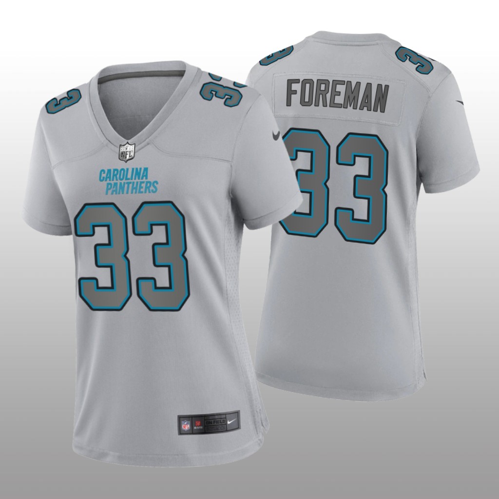 Carolina Panthers D'Onta Foreman Gray Jersey Atmosphere Fashion Game - Women's