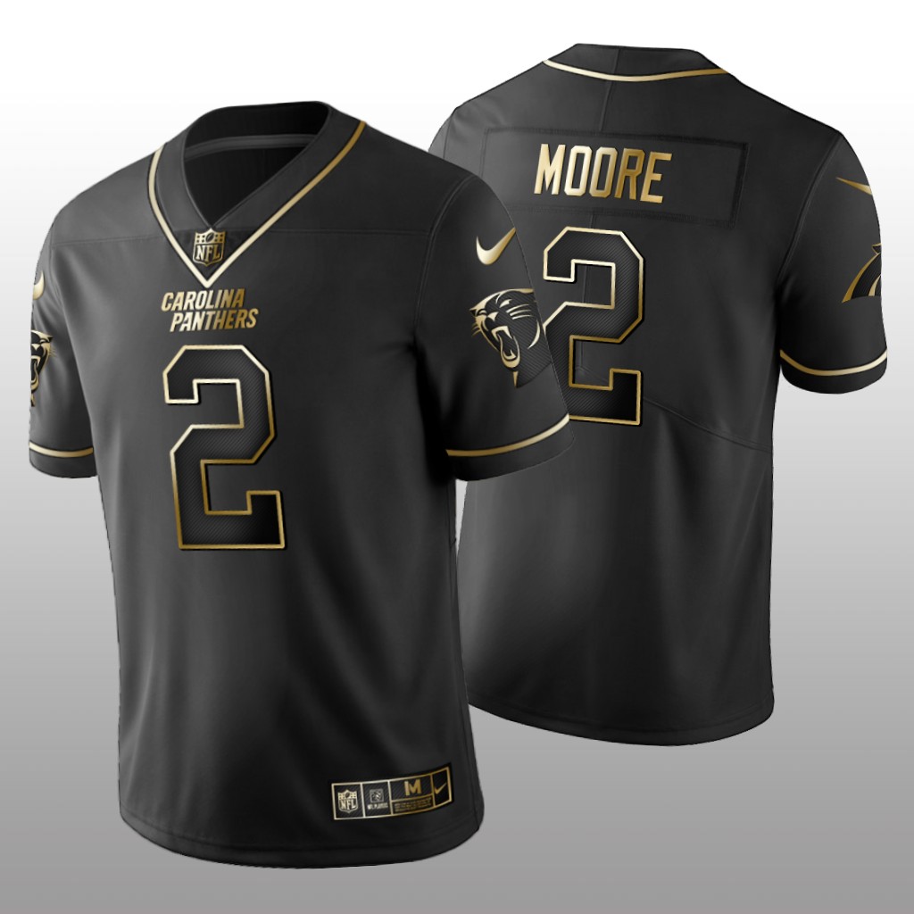 Carolina Panthers D.J. Moore Black Jersey Golden Edition Men's