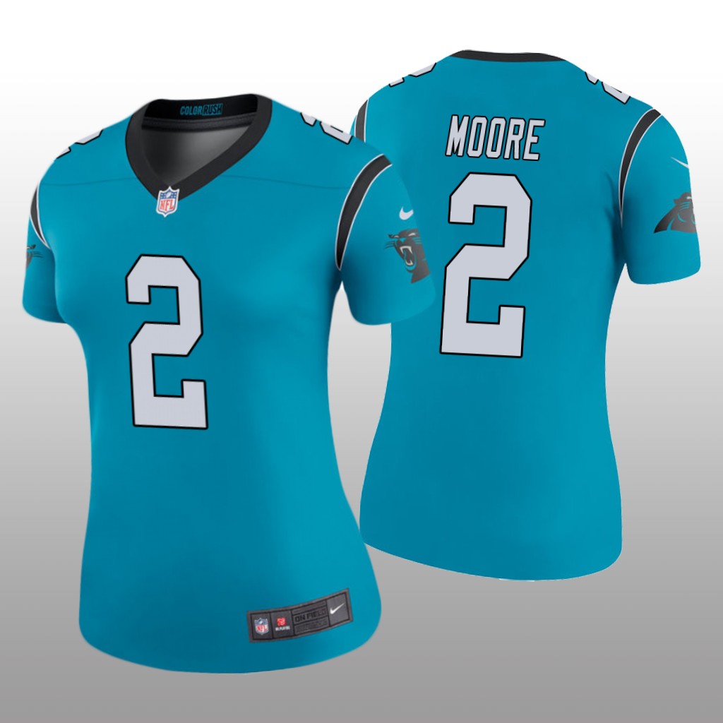 Carolina Panthers D.J. Moore Blue Jersey Color Rush Legend - Women's