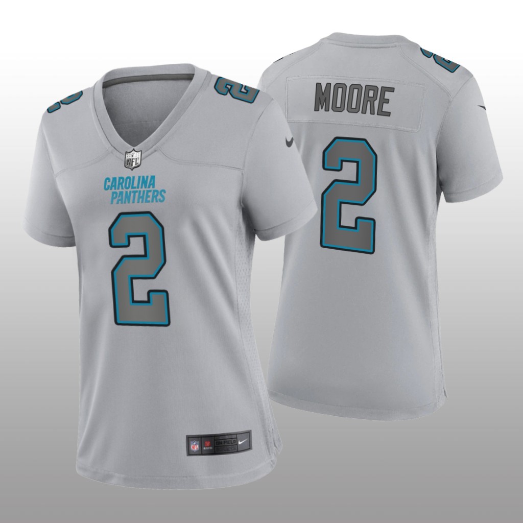 Carolina Panthers D.J. Moore Gray Jersey Atmosphere Fashion Game - Women's