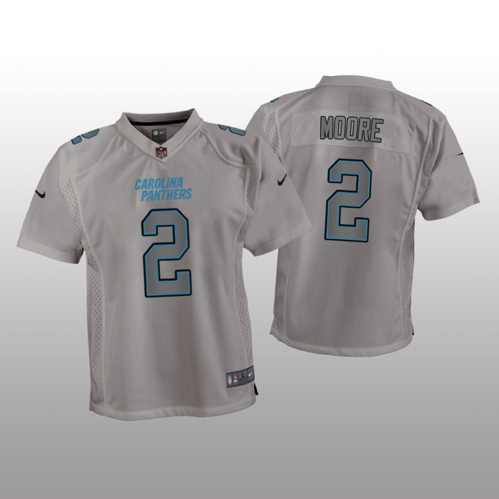 Carolina Panthers D.J. Moore Gray Jersey Atmosphere Fashion Game - Youth