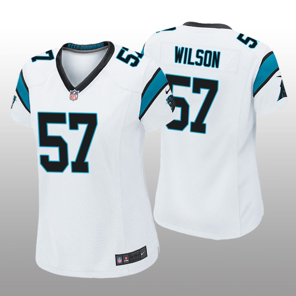 Carolina Panthers Damien Wilson White Jersey Game - Women's