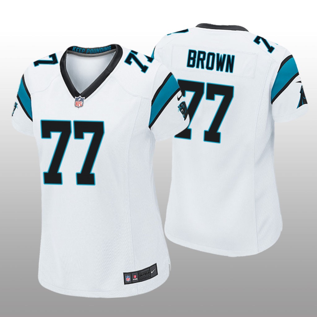Carolina Panthers Deonte Brown White Jersey Game - Women's