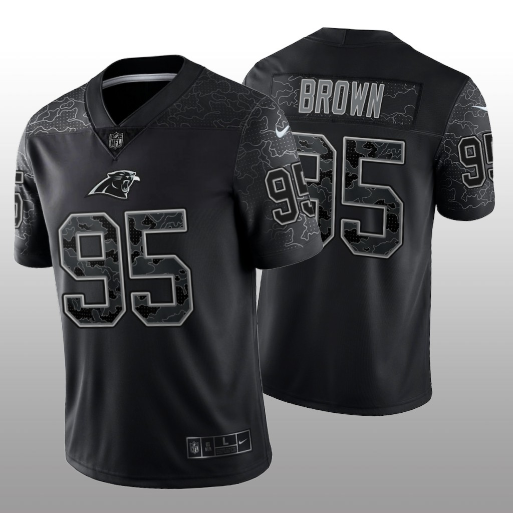 Carolina Panthers Derrick Brown Black Jersey Reflective Limited - Men's