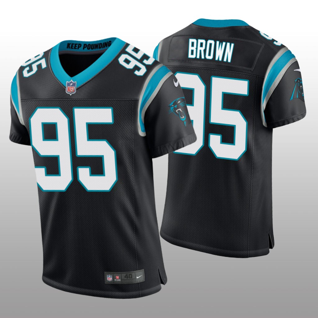 Carolina Panthers Derrick Brown Black Jersey Vapor Elite Men's
