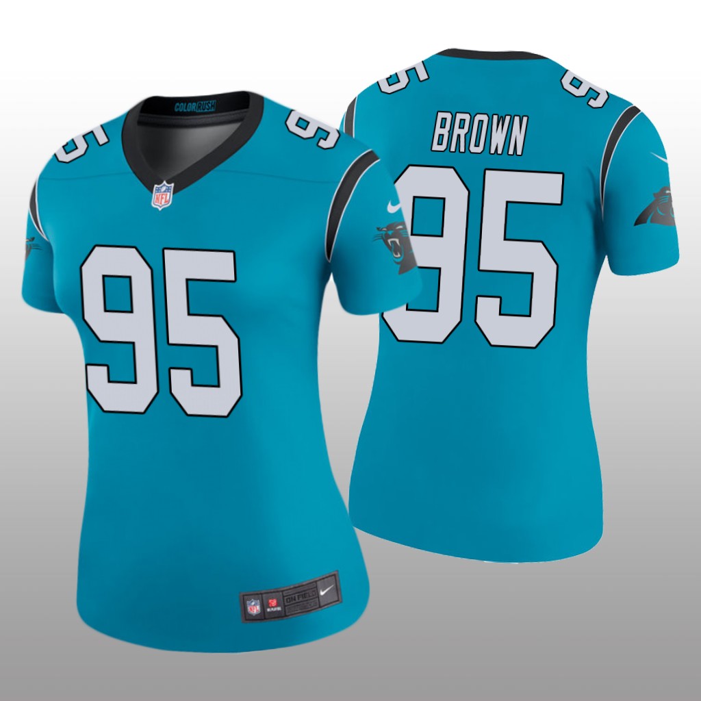 Carolina Panthers Derrick Brown Blue Jersey Color Rush Legend - Women's