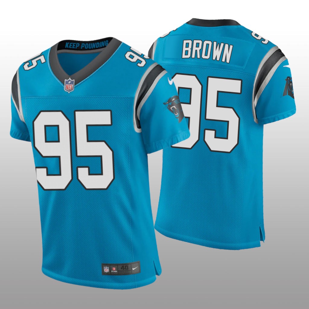 Carolina Panthers Derrick Brown Blue Jersey Vapor Elite Men's