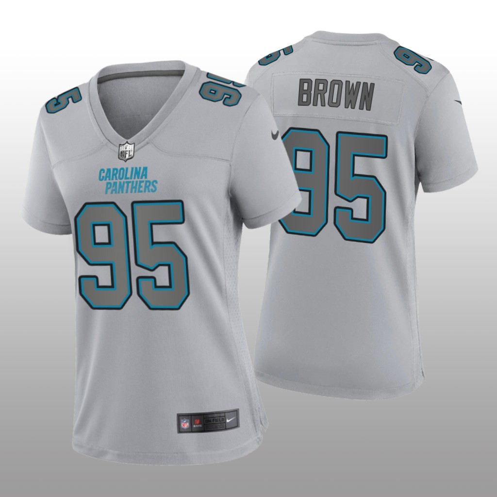 Carolina Panthers Derrick Brown Gray Jersey Atmosphere Fashion Game - Women's