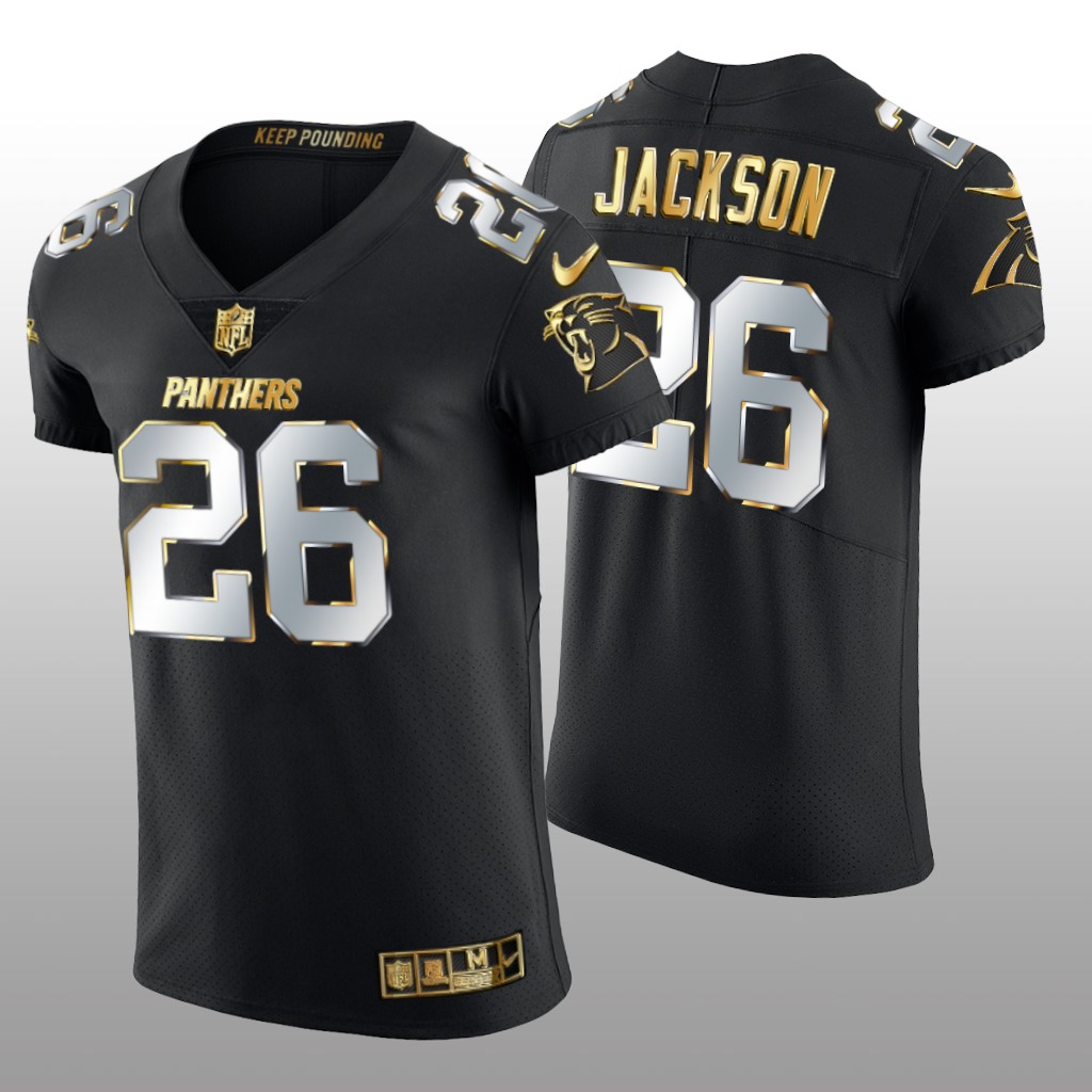 Carolina Panthers Donte Jackson Black Elite Jersey Golden Edition Men's
