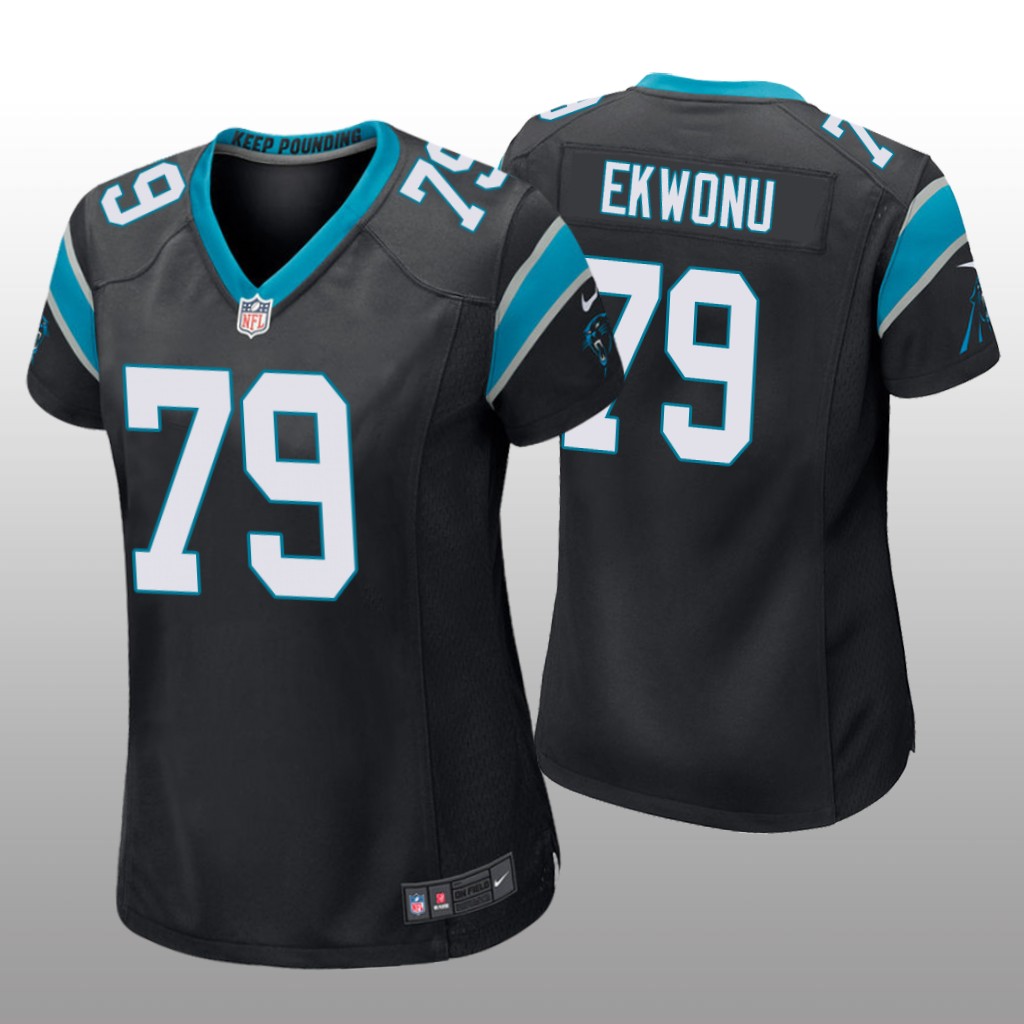 Carolina Panthers Ikem Ekwonu Black Jersey Game - Women's