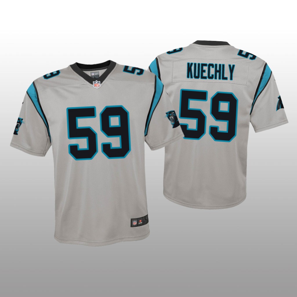Carolina Panthers Luke Kuechly Silver Jersey Inverted Game - Youth