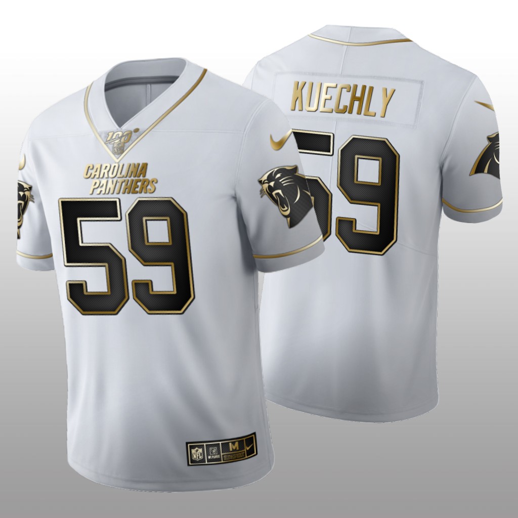 Carolina Panthers Luke Kuechly White Golden Edition Jersey 100th Season Men's