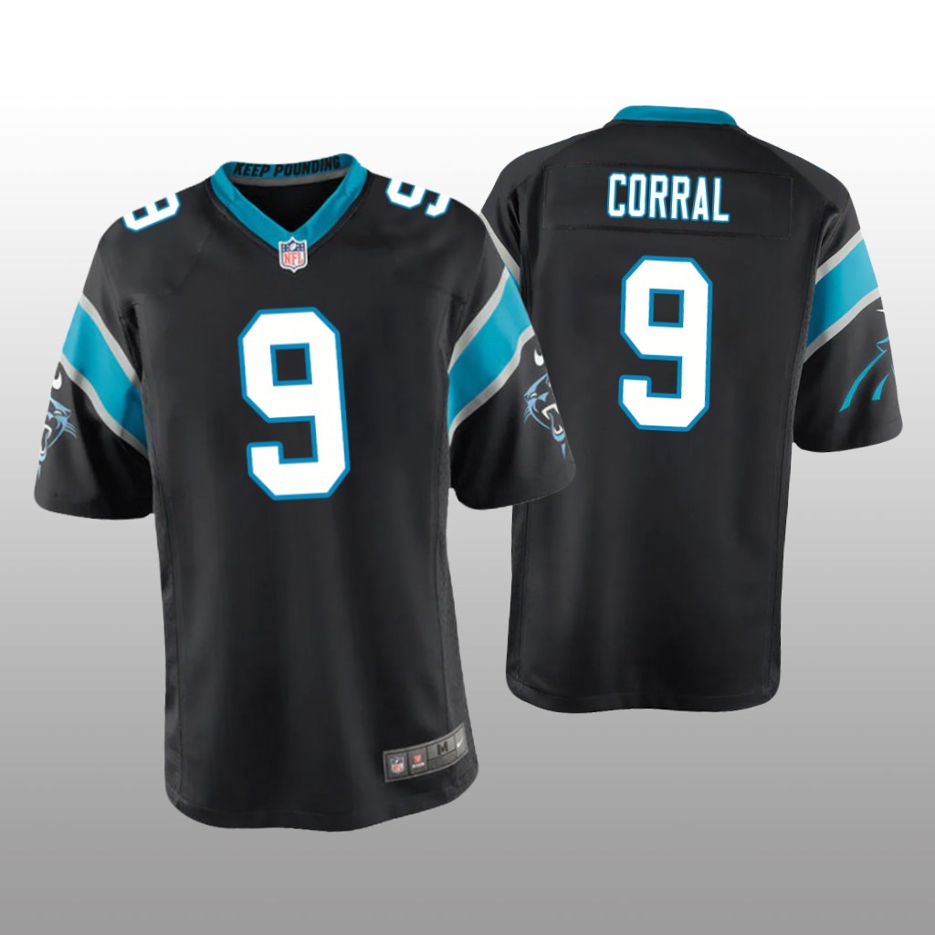 Carolina Panthers Matt Corral Black Jersey Game - Youth