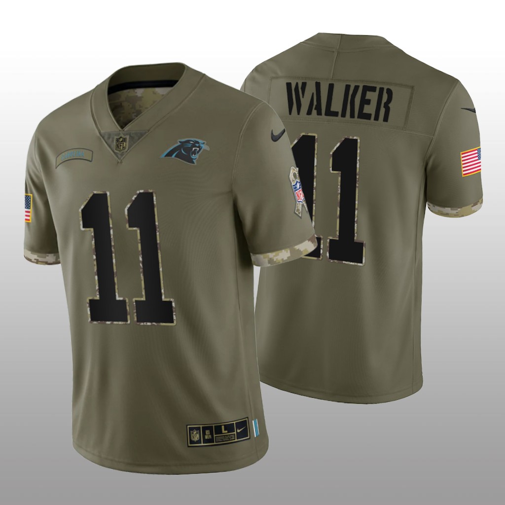 Carolina Panthers P.J. Walker Olive Limited Jersey 2022 Salute To Service - Men's